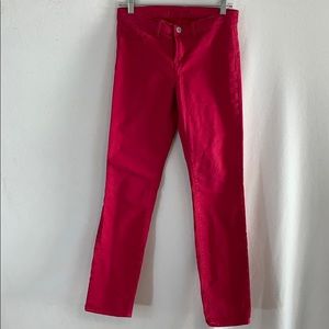 J Brand Shock Pink Skinny Leg Jeans size 28.